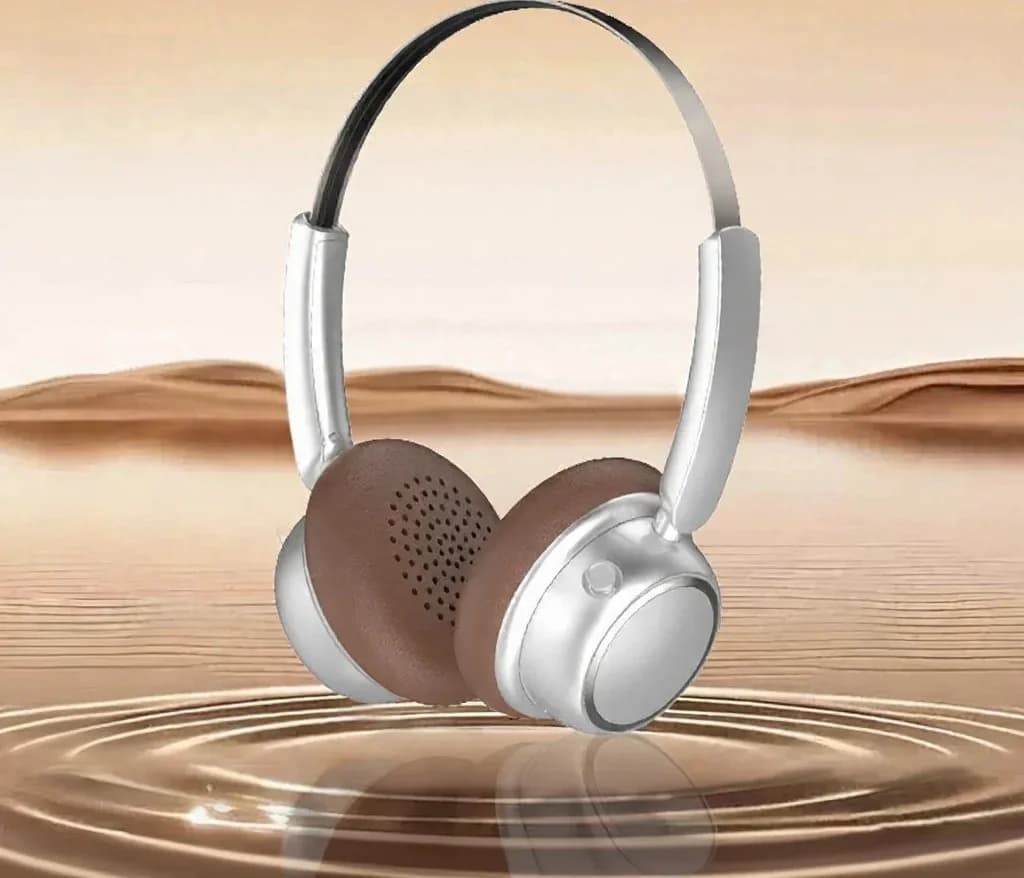 Retro bezvadu Bluetooth austiņas ar metāla galvas loku un ilgu akumulatora darbības laiku