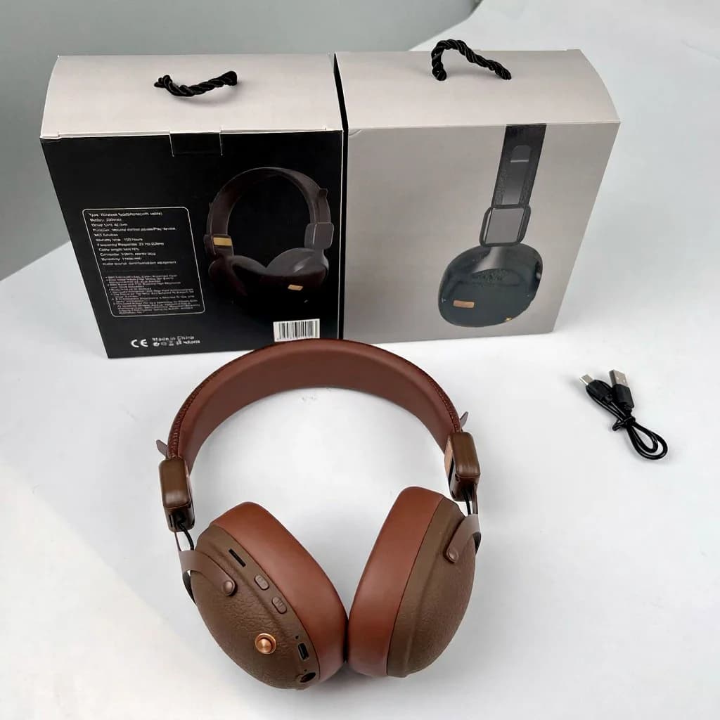 Retro bezvadu austiņas ar Bluetooth 5.4 un ilgu akumulatora darbības laiku
