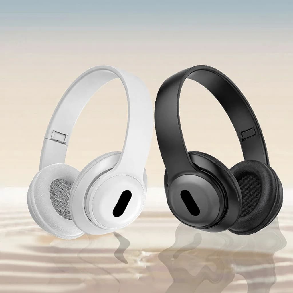 Aiz ausīm bezvadu Bluetooth austiņas ar FM radio un TF kartes slotu