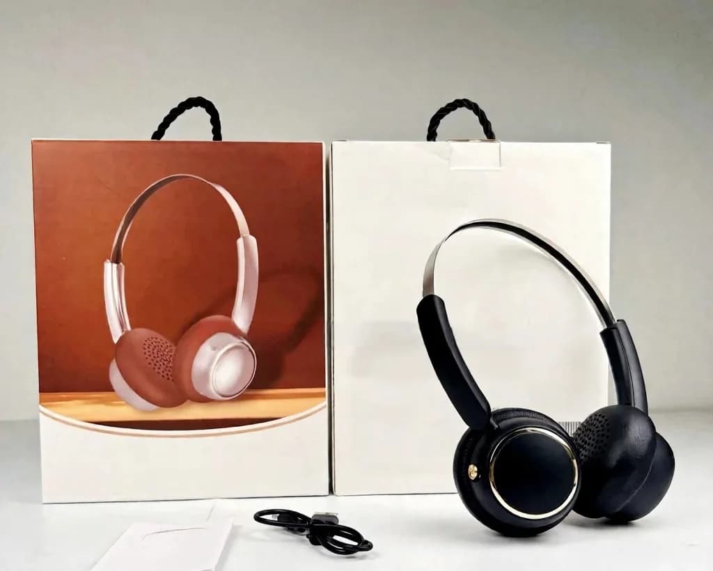 Retro bezvadu aizausu austiņas ar FM radio un Bluetooth 5.4