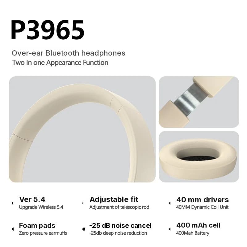 Bezvadu stereo Bluetooth austiņas ar ANC