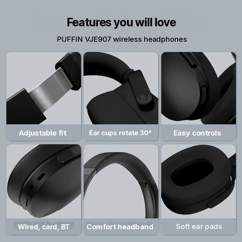 Bezvadu Bluetooth austiņas ar trīs EQ režīmiem un mikrofonu
