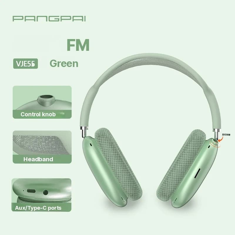 Bluetooth 5.4 aizausu austiņas ar rotācijas pogu un FM radio