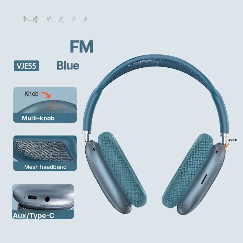 Bluetooth 5.4 aizausu austiņas ar rotācijas pogu un FM radio