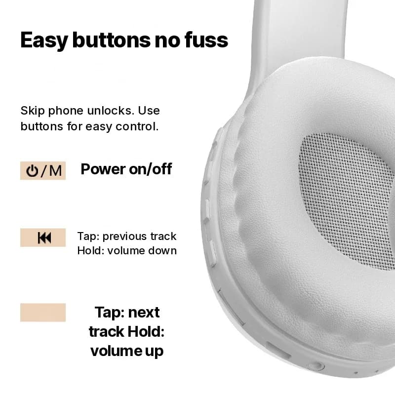 Bluetooth austiņas ar TF kartes slotu un AUX ieeju