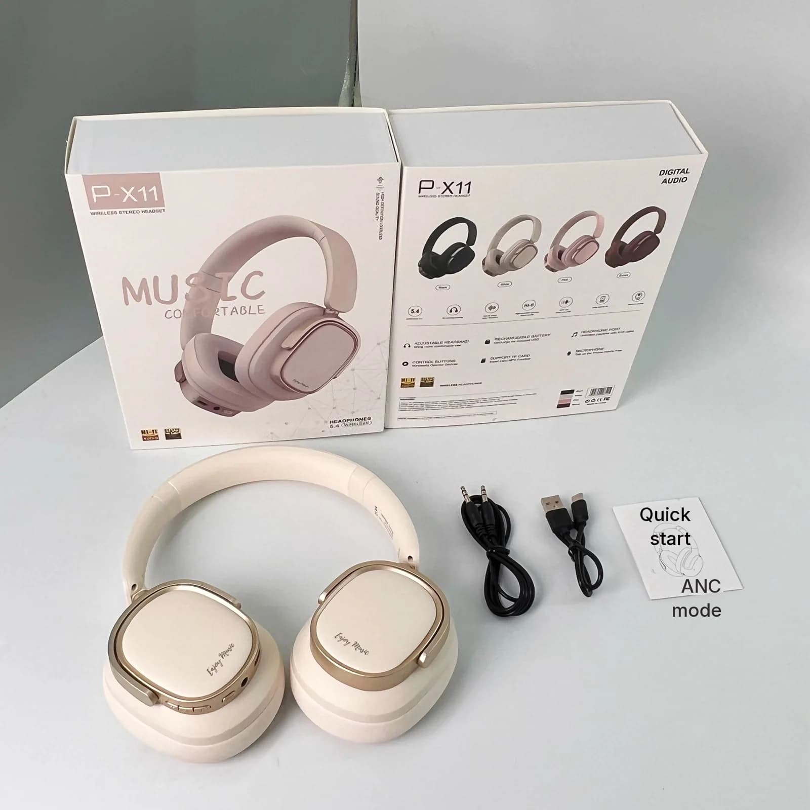 Retro stila Bluetooth austiņas ar aktīvo trokšņu slāpēšanu
