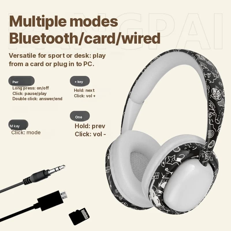 Aiz ausīm liekamas Bluetooth austiņas ar dziļiem basiem un bezvadu savienojumu