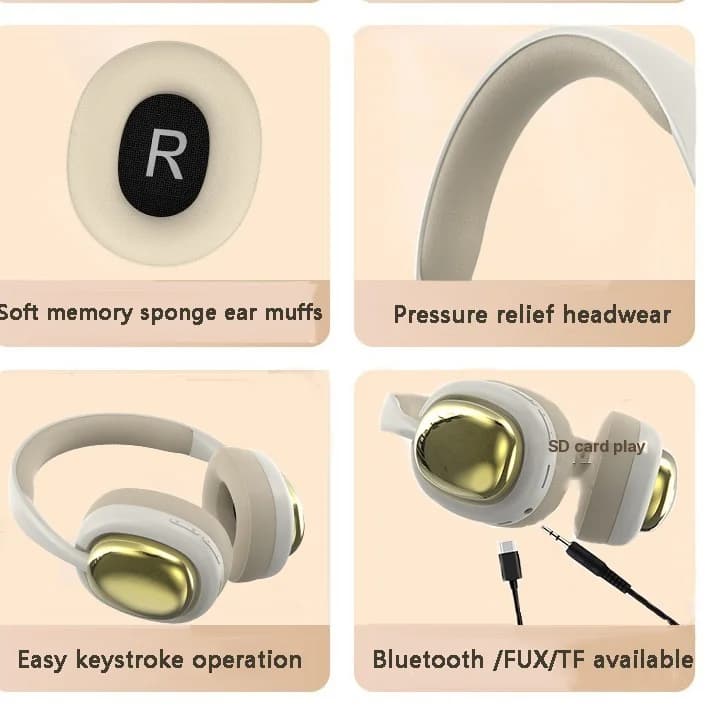 Bezvadu pār ausīm austiņas ar Bluetooth 5.3 un ilgu akumulatora darbību