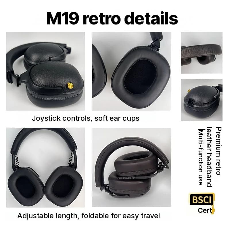 Retro stila bezvadu Bluetooth austiņas ar mikrofonu