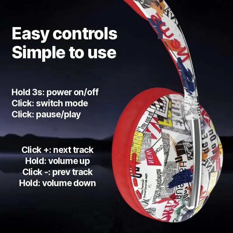 Austiņas ar ausu apvalkiem, Bluetooth, TF kartes slots un bezvadu savienojums