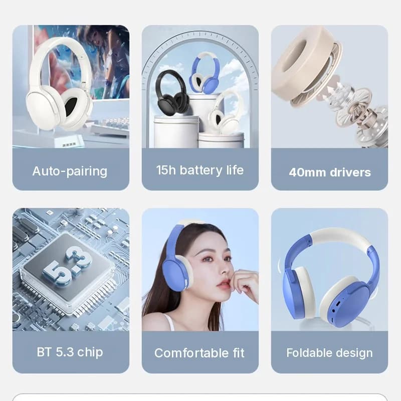Bezvadu Bluetooth austiņas ar ilgu akumulatora darbības laiku