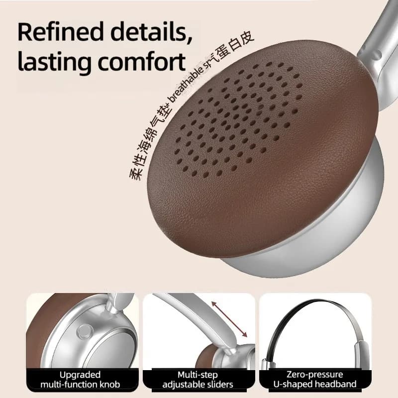 Retro stila bezvadu Bluetooth austiņas ar metāla galvas lenci