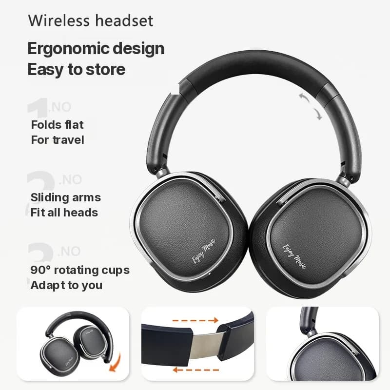 Retro stila Bluetooth austiņas ar aktīvo trokšņu slāpēšanu