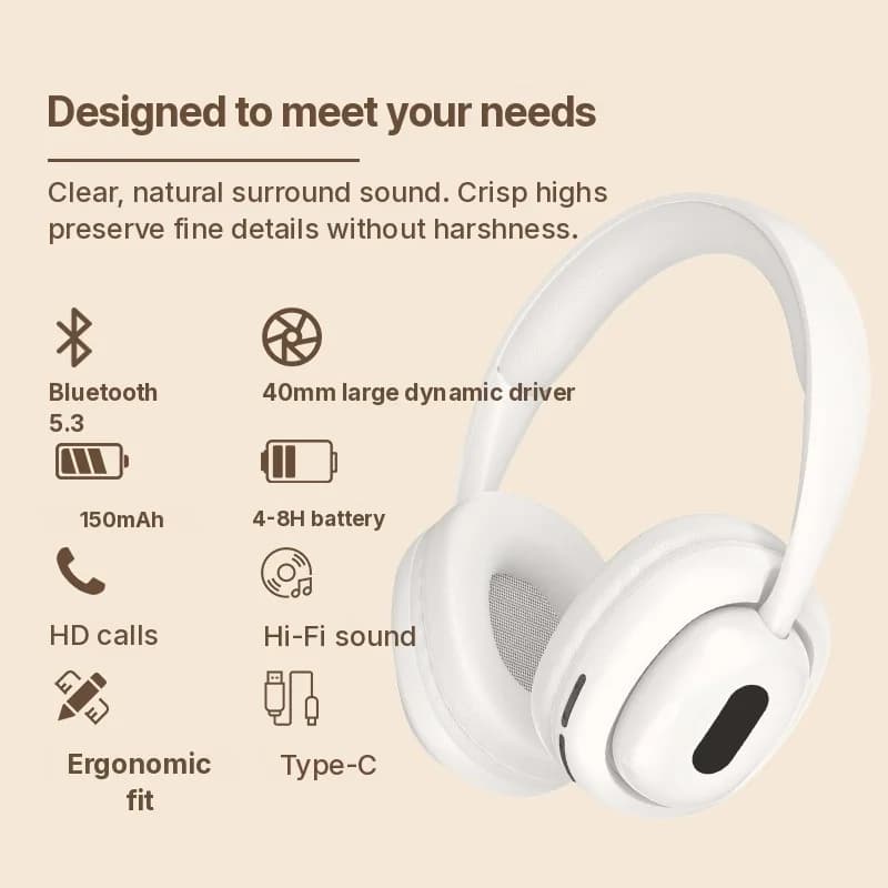 Aizausu Bluetooth austiņas ar FM radio un TF kartes slotu