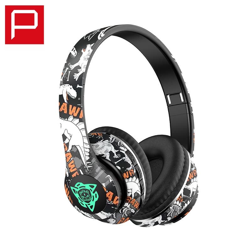 Bezvadu Bluetooth aizausu austiņas ar grafiti dizainu, saliekamas