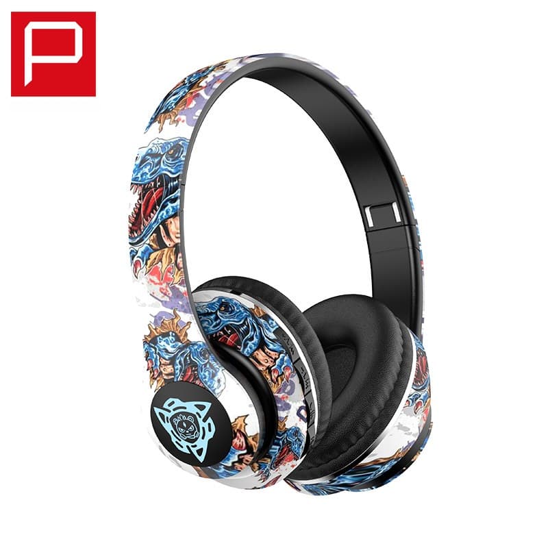 Bezvadu Bluetooth aizausu austiņas ar grafiti dizainu, saliekamas