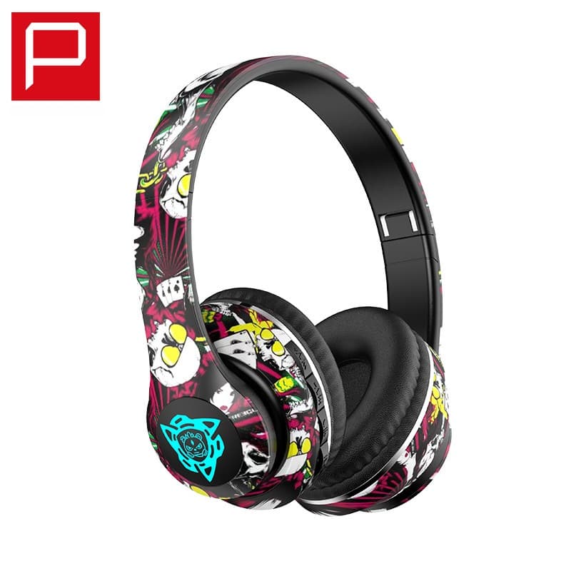 Bezvadu Bluetooth aizausu austiņas ar grafiti dizainu, saliekamas